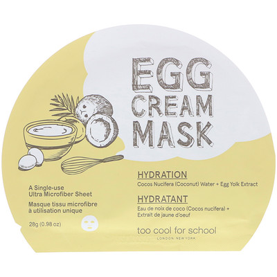 Too Cool for School Egg Cream, увлажняющая маска, 1 шт., 28 г (0,98 унции)