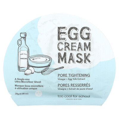 Too Cool for School Egg Cream, маска для сужения пор, 1 шт., 28 г (0,98 унции)