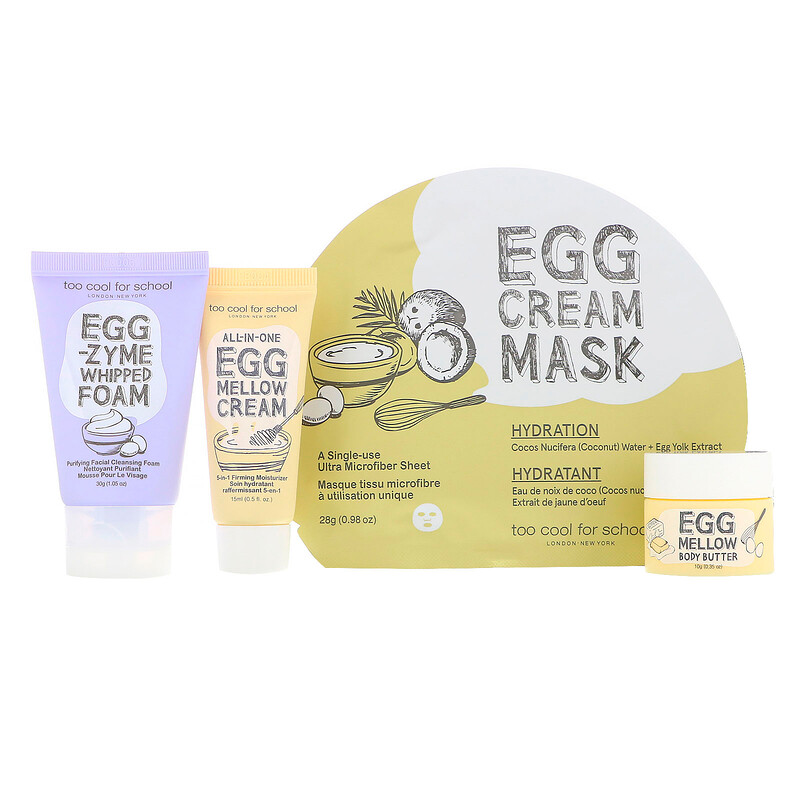 Too Cool for School, Eggssential Skincare Mini Set, 4 Piece Set iHerb