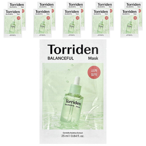 Torriden, Balancing Beauty Mask, 10 Blatt-Masken, je 25 ml