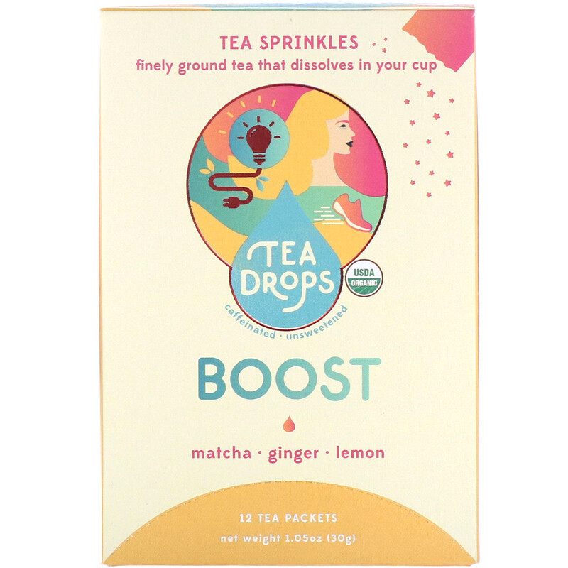 Tea Drops, Tea Sprinkles, Boost, 티 패킷 12개, 30g(1.05oz) iHerb