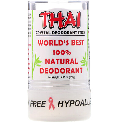 Thai Deodorant Stone Thai Crystal Deodorant Stick, 4.25 oz (120 g)