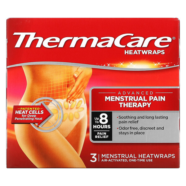 Advanced Menstrual Pain Therapy, One-Time Use, 3 Menstrual Heatwraps