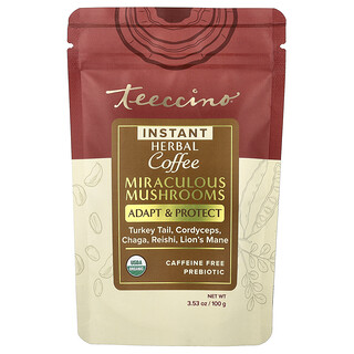 Teeccino, Café instantáneo de hierbas, Hongos milagrosos, Sin cafeína, 100 g (3,53 oz)