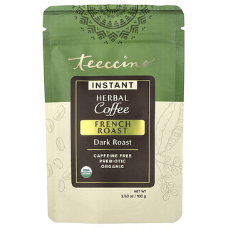 Teeccino, Instant Herbal Coffee, French Roast, Instant-Kräuterkaffee, französische Röstung, dunkel, koffeinfrei, 100 g (3,53 oz.)