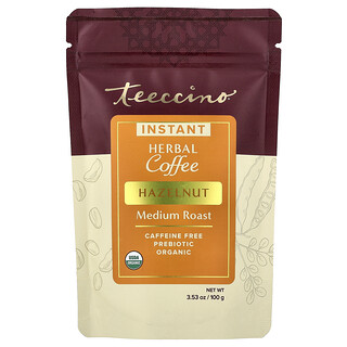 Teeccino, Café de Ervas Instantâneo, Avelã, Torra Média, Sem Cafeína, 100 g (3,53 oz)