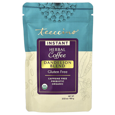 Product Image for Teeccino, Instant Herbal Coffee, Dandelion Blend, Caffeine Free, 3.53 oz (100 g)