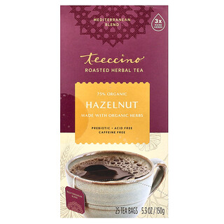 Teeccino, Gerösteter Kräutertee, Haselnuss, koffeinfrei, 25 Teebeutel, 150 g (5,3 oz.)