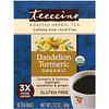 Teeccino, Organic Roasted Herbal Tea, Dandelion Turmeric, Caffeine Free, 10 Tea Bags, 2.12 oz (60 g)