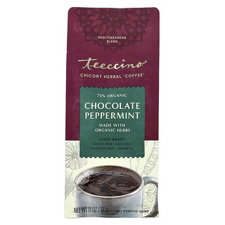 Teeccino, Organiczna cykoria ziołowa "kawa”, czekolada z miętą pieprzową, lekko palona, bez kofeiny, 312 g