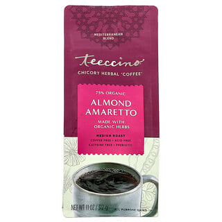 Teeccino, Травяной кофе из цикория, амаретто с миндалем, средней обжарки, без кофеина, 312 г (11 унций)