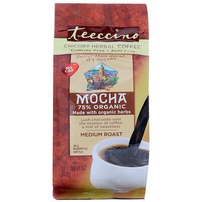 Купить Chicory Herbal Coffee, Mocha, Medium Roast Coffee, Caffeine Free, 11 oz (312 g)
