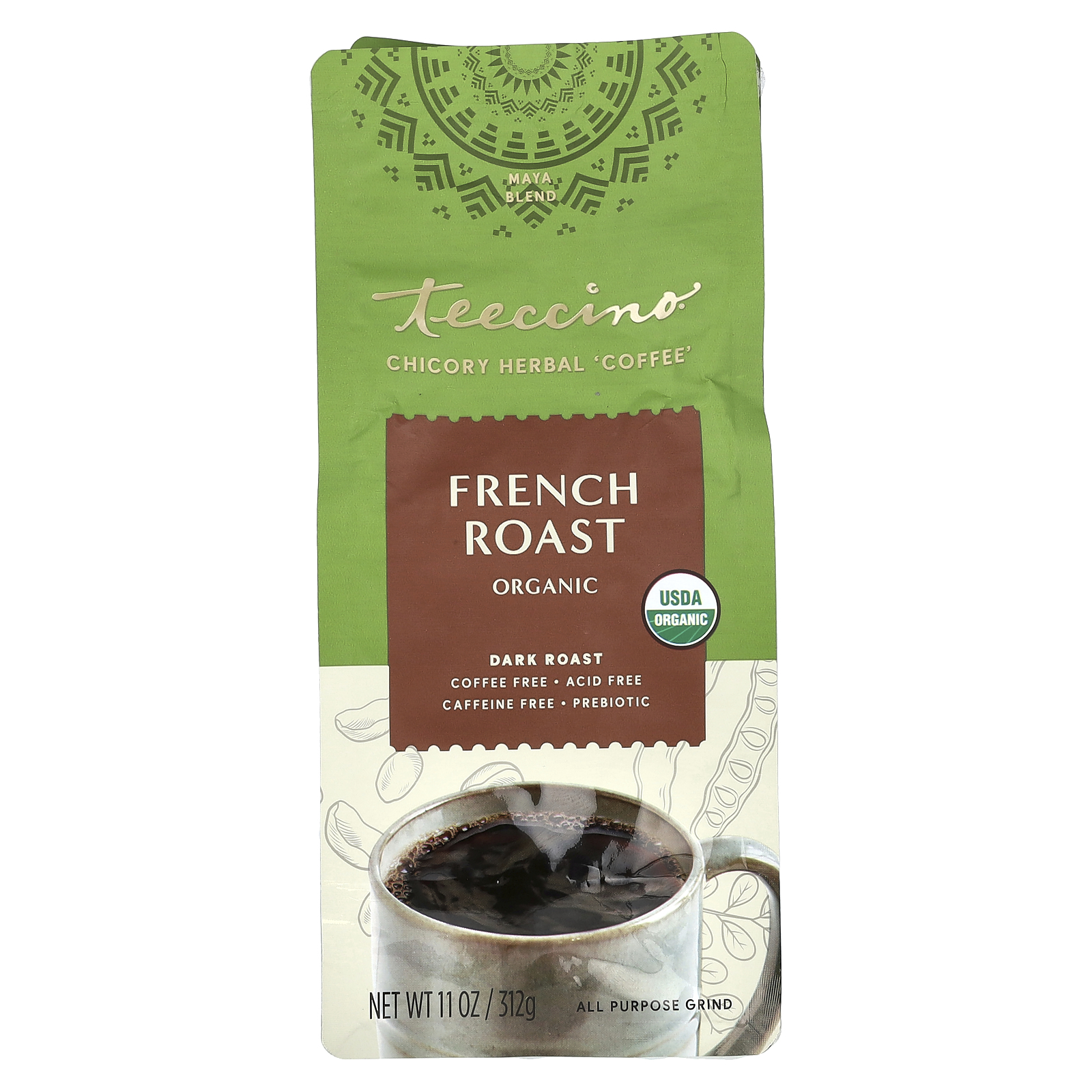 オーガニックチコリハーブコーヒー、フレンチロースト、ダークロースト