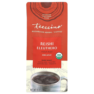 Teeccino, Paddenstoelenkruidenkoffie, Reishi Eleuthero, donker gebrand, cafeïnevrij, 284 g