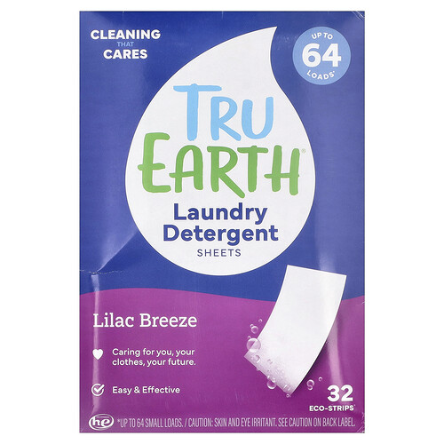 Tru Earth, Laundry Detergent Sheets, Lilac Breeze, 32 Eco-Strips