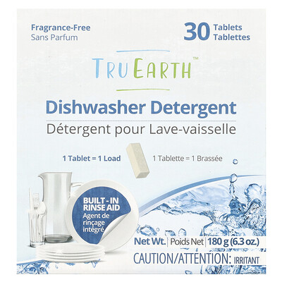 Tru Earth  Dishwasher Detergent  Fragrance-Free  30 Tablets