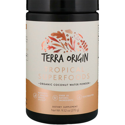 Terra Origin Tropical Superfoods, Organic Coconut Water Powder, 9.52 oz (270 g)
