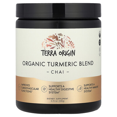 Terra Origin, Mezcla de cúrcuma orgánica, Chai`` 180 g (6,35 oz)
