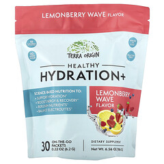 Healthy Hydration+, Lemonberry Wave, 30 зручних пакетиків, по 6,2 г