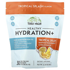 Healthy Hydration+, Tropical Splash, 30 пакетиків для носіння, по 6,2 г
