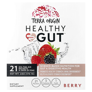 Terra Origin, Healthy Gut™, Bayas, 21 sobres para llevar, 8,1 g (0,26 oz) cada uno