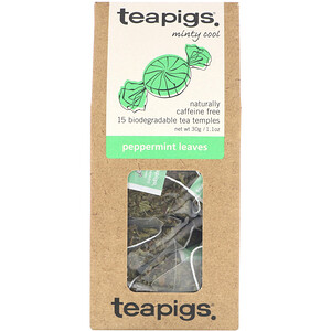 Отзывы о TeaPigs, Minty Cool, Peppermint Leaves, Caffeine Free, 15 Tea Temples, 1.1 oz (30 g)