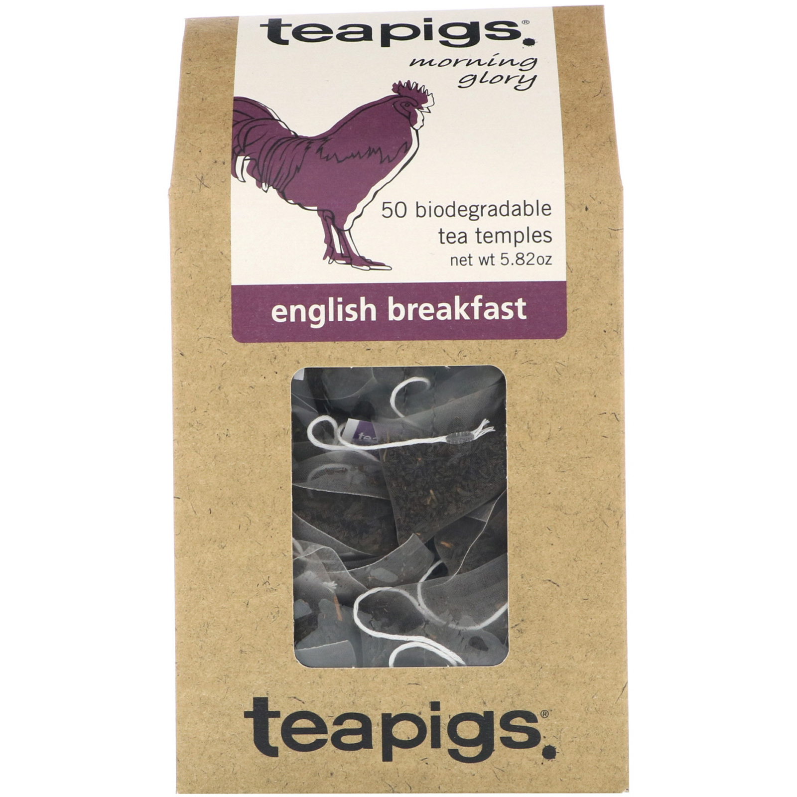 TeaPigs, Morning Glory, English Breakfast, 50 Tea Temples, 5.82 oz iHerb