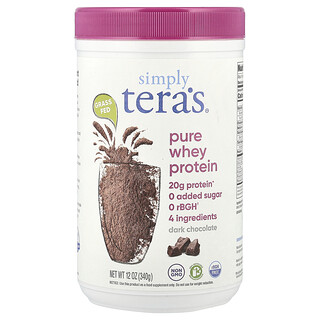 Simply Tera's, Proteína de suero de leche pura, Chocolate negro, 340 g (12 oz)