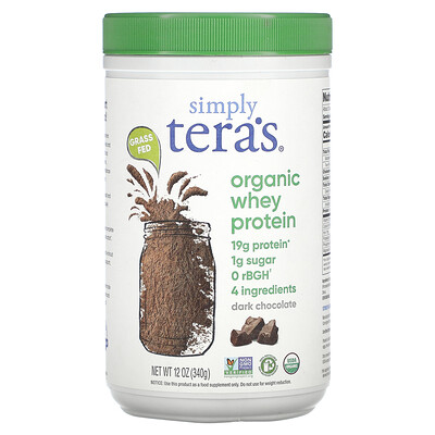 Simply Tera's  Organic Whey Protein  Dark Chocolate  12 oz (340 g)