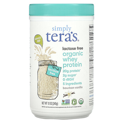 Simply Tera's  Organic Whey Protein  Bourbon Vanilla  12 oz (340 g)