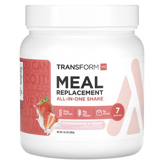 TransformHQ, Étkezéspótló, többfunkciós shake, eper és tejszín, 287 g