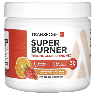TransformHQ  Super Burner  Thermogenic Drink Mix  Strawberry Orange  10.6 oz (297 g)
