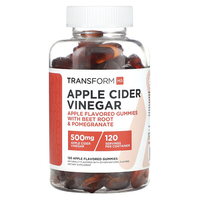 TransformHQ  Apple Cider Vinegar  500 mg  120 Apple Flavored Gummies