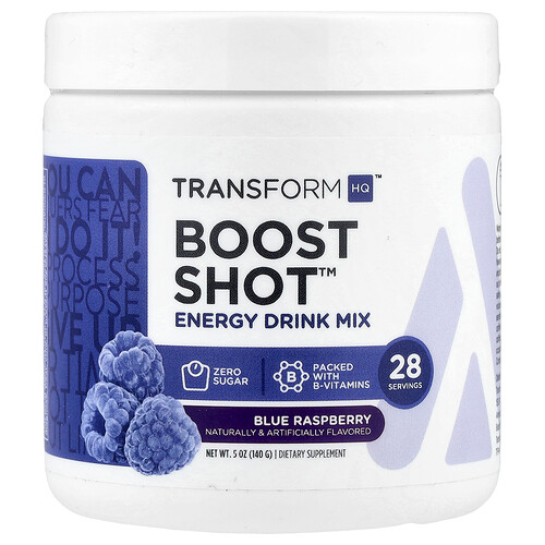 Transformhq Boost Shot™, Energy Drink Mix, Blue Raspberry, 5 oz (140 g)