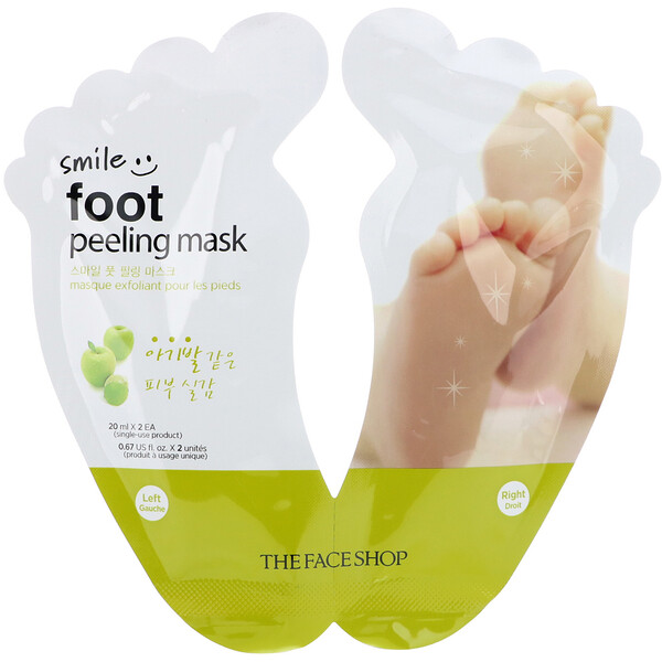 The Face Shop‏, רגל מחייכת מסיכת פילינג, זוג 1, 0.67 fl oz (20 מ״ל) ליחידה