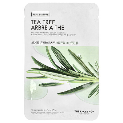 Product Image for The Face Shop, Real Nature, Beauty Face Mask, Tea Tree, 1 Sheet, 0.70 oz (20 g)