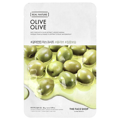 Product Image for The Face Shop, Real Nature, Beauty Face Mask, Olive, 1 Sheet, 0.70 oz (20 g)