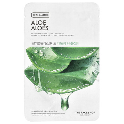 Product Image for The Face Shop, Real Nature, Beauty Face Mask, Aloe, 1 Sheet, 0.70 oz (20 g)