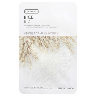 The Face Shop, 真萃，美容面膜，大米，1 片，0.70 盎司（20 克）