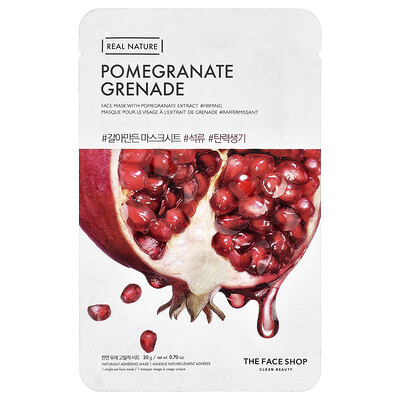 Product Image for The Face Shop, Real Nature, Beauty Face Mask, Pomegranate Grenade, 1 Sheet, 0.70 oz (20 g)