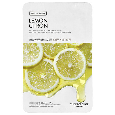 Product Image for The Face Shop, Real Nature, Beauty Face Mask, Lemon, 1 Sheet, 0.70 oz (20 g)