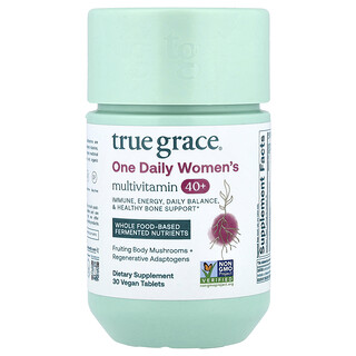 True Grace, Suplemento multivitamínico diario para mujeres mayores de 40 años, 30 comprimidos veganos