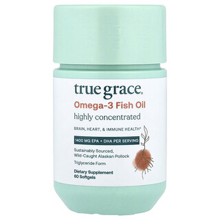 True Grace, Aceite de pescado con omega-3, 60 cápsulas blandas