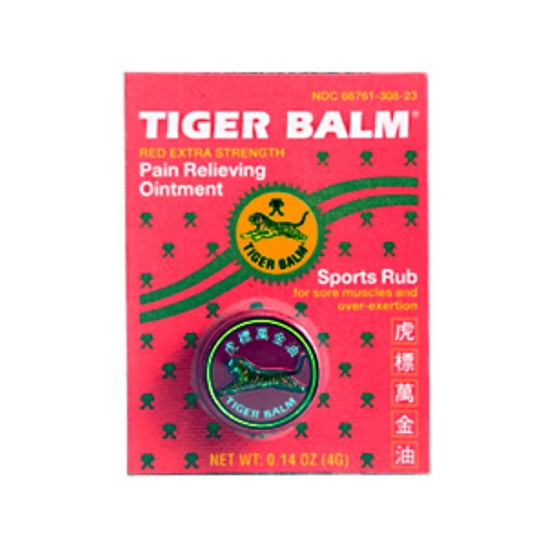 Tiger Balm, Red Extra Strength Pain Relieving Ointment, 0.14 oz (4 g