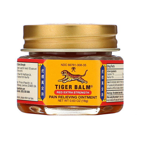Tiger Balm, 痛み軽減軟膏, エクストラストレングス, 0.63 オンス (18 g)