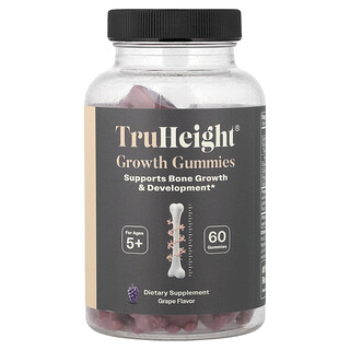 TruHeight, Growth Gummies, För åldrar 5+, Druva, 60 gummibjörnar