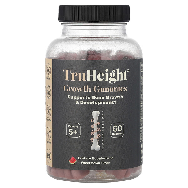 TruHeight Growth Gummies, For Ages 5+, Watermelon, 60 Gummies