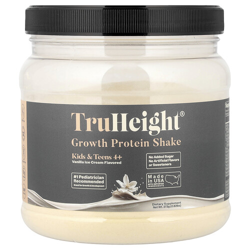 TruHeight, Growth Protein Shake, Protein-Shake für Kinder und Jugendliche ab 4 Jahren, Vanilleeis, 373 g