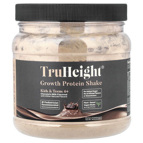 TruHeight, Growth Protein Shake, Kids & Teens 4+, Schokoladenmilch, 387 g