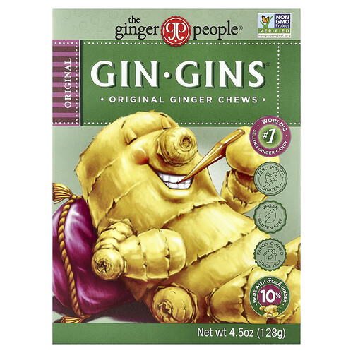The Ginger People, Gin · Gins®, Original Ginger Chews, 4.5 oz (128 g)